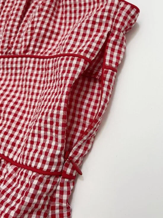 DÔEN Belline Gingham Tie Midi-Dress - Picture 7 of 14